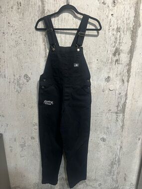 Black Women's Cotton Overall Jumpsuit with Front Pocket